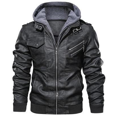 Legolas - Coole Lederjacke mit Kapuze für Männer