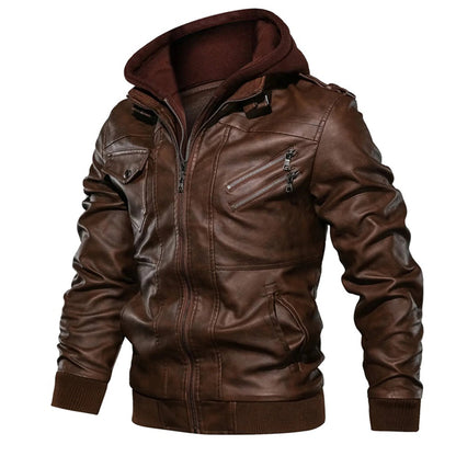 Legolas - Coole Lederjacke mit Kapuze für Männer