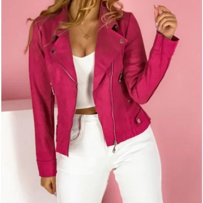 Aika - Damen Lederjacke Biker Stil Schick & Leicht