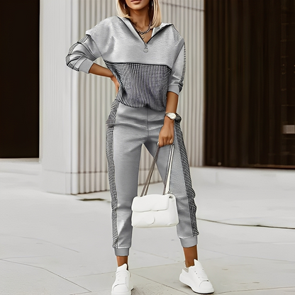 Maryse - Damen-Set mit lockerem Reißverschluss-Pullover