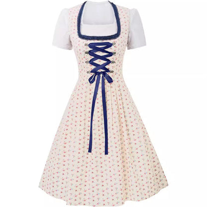 Haven - Damen Elegante Blau Oktoberfest Dirndl Kleid