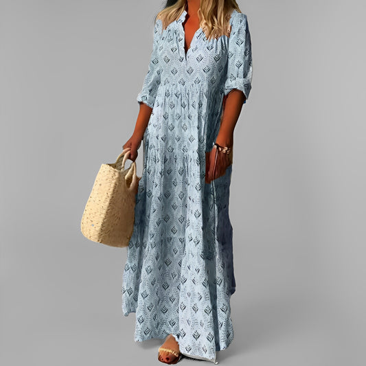 Monna - Retro und locker geschnittenes Maxikleid für Damen