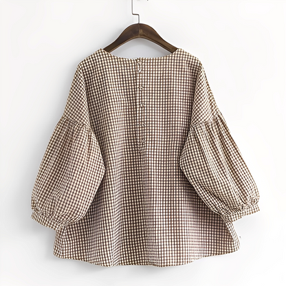 Tahlia - Lässiges Karohemd mit asymmetrischem Design für Damen