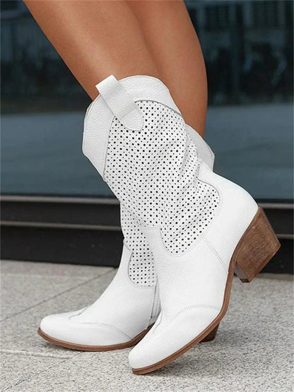 Queenie - Leichte Frauen Westernstiefel mit Reißverschluss
