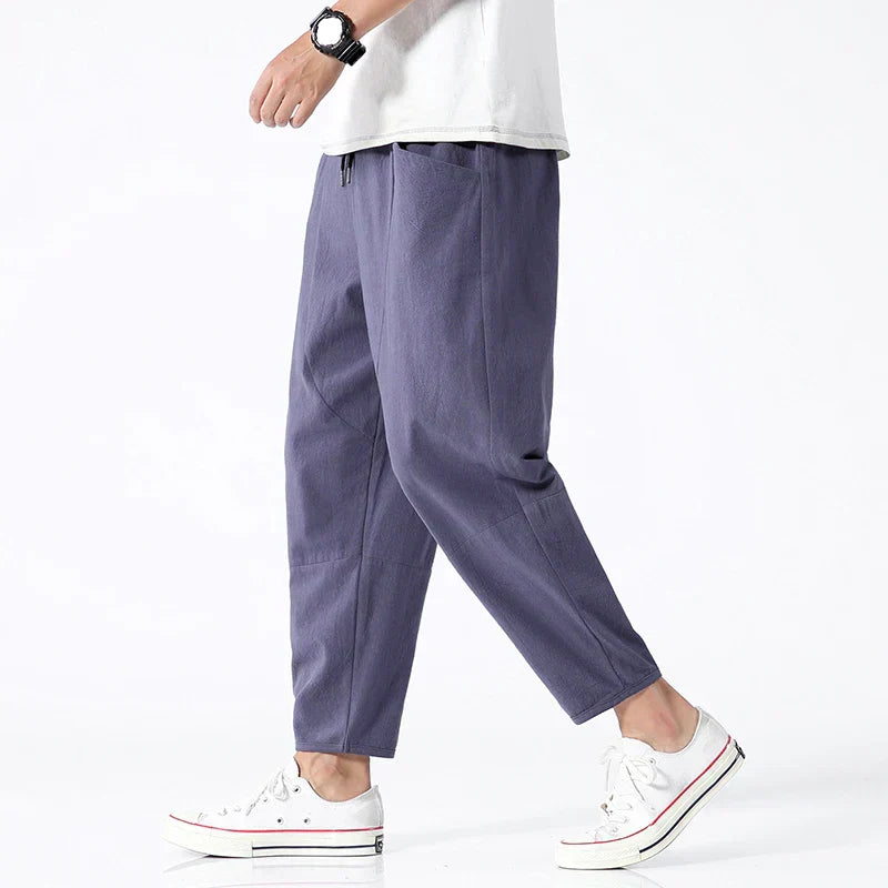 Gerald | Kyoto Linen Cropped Pants for Men - Image 5