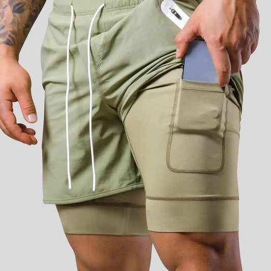 Keir - Herren-Trainingshose mit eingebauten Kompressionsshorts