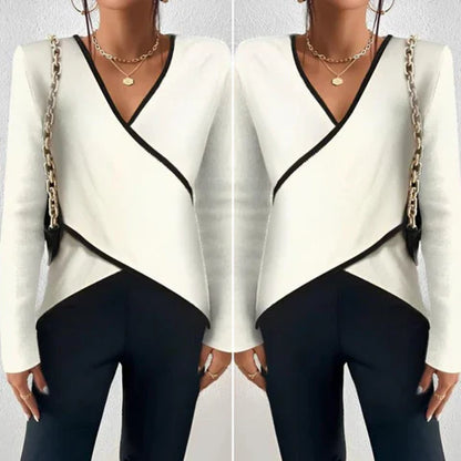 Freydis - Damen-Langarmshirt mit V-Ausschnitt