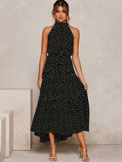 Naomi – Polka Dot Midi Kleid mit Taillenband
