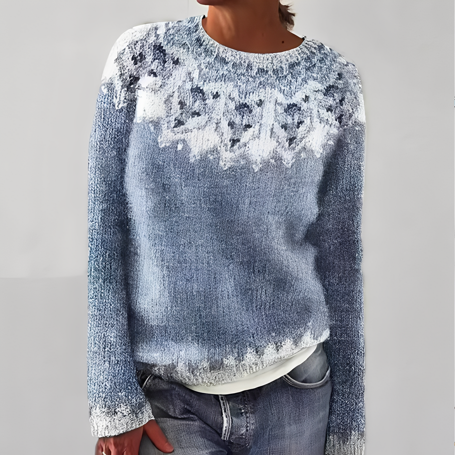 Heather - Klassischer Strickpullover mit Muster für Damen