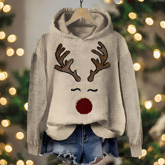 Liza - Stilvoller bedruckter Weihnachts-Hoodie für Damen