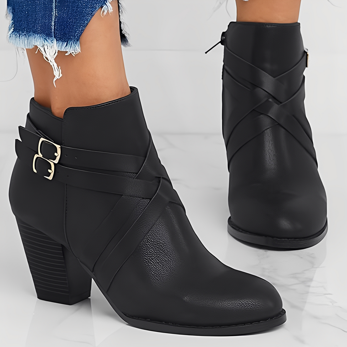 Sharon - Elegante kurze Stiefel mit hohen Absätzen für Damen