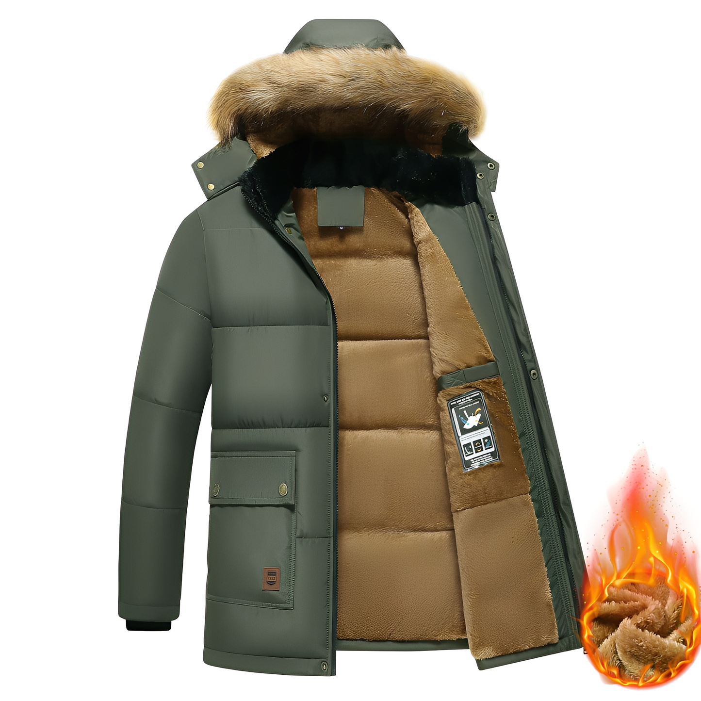 Crispian - Warme Parka-Jacke mit abnehmbarer Kapuze für Herren