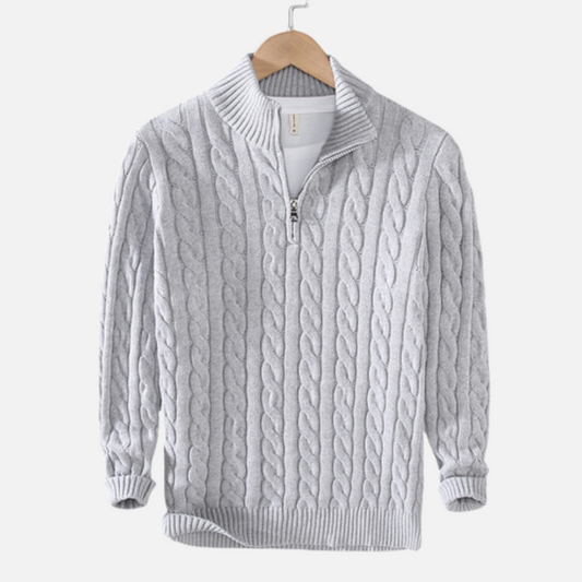 Corvus - Herrenpullover mit halbem Reißverschluss