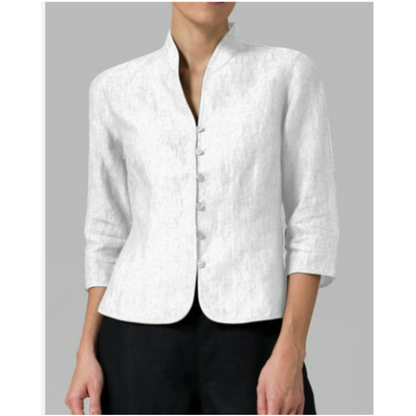 Brynna - Hochwertige Damen Bluse mit Stehkragen