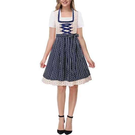 Haven - Damen Elegante Blau Oktoberfest Dirndl Kleid