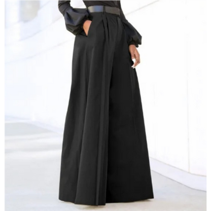 Malachia - Einfarbige Damen-Hose mit weitem Bein