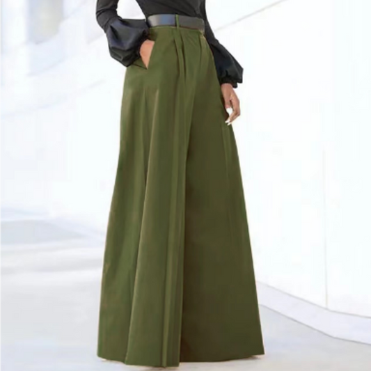 Malachia - Einfarbige Damen-Hose mit weitem Bein