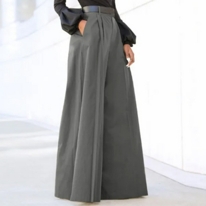 Malachia - Einfarbige Damen-Hose mit weitem Bein