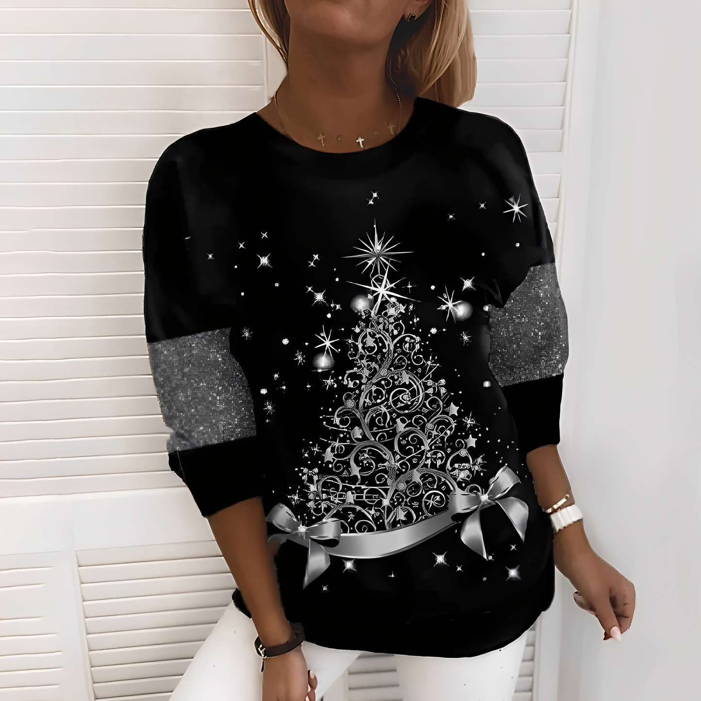 Elizabeth - Festlicher Pullover mit Baummotiv für Damen