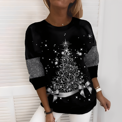 Elizabeth - Festlicher Pullover mit Baummotiv für Damen