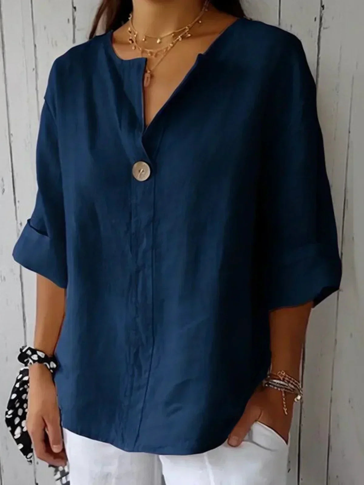 Siggy - Komfortable Bluse mit V-Ausschnitt