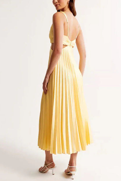 Arya - Elegantes gefaltetes Midikleid für Frauen