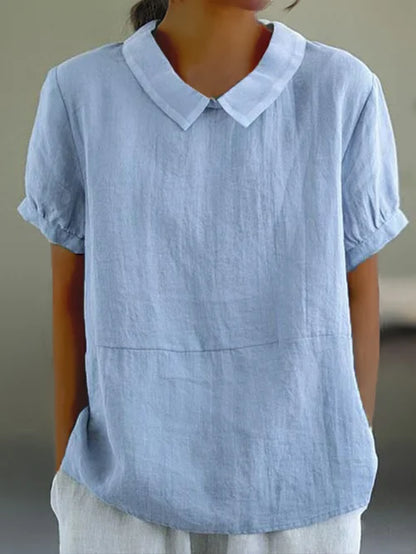 Amalie - Locker Geschnittene Bluse mit Kragen