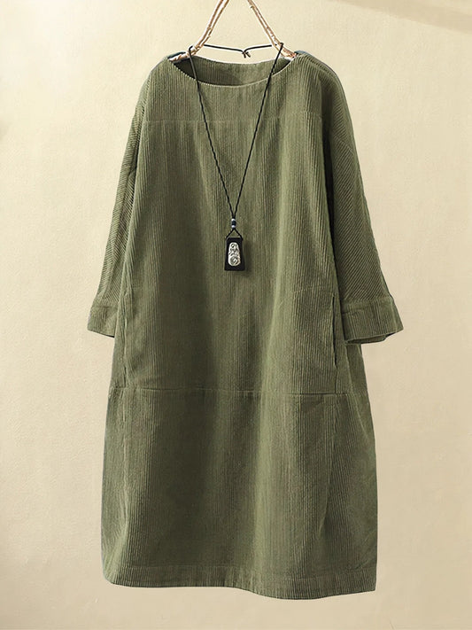 Emily – Lässiges Cord-Kleid im Tunika-Stil