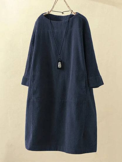 Emily – Lässiges Cord-Kleid im Tunika-Stil