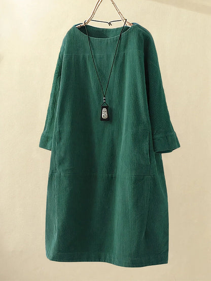 Emily – Lässiges Cord-Kleid im Tunika-Stil