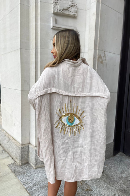 Giada – Bestickter Oversize-Kimono