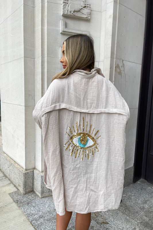 Giada – Bestickter Oversize-Kimono