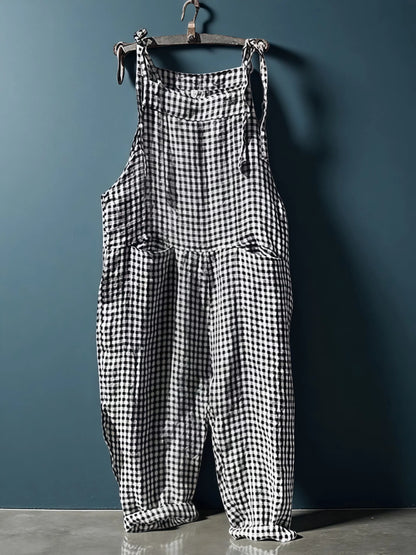 Alyssa - Gestreifter Damen-Overall mit weitem Bein