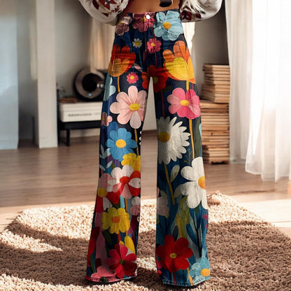 Hannah – Weit Geschnittene Hose mit Blumenprint