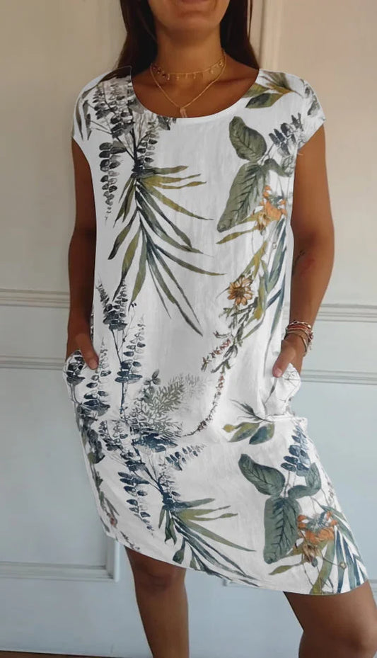 Britt – Kleid mit Muster und rundem Kragen