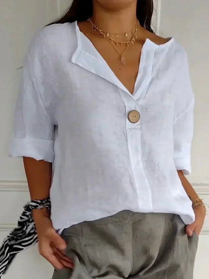 Siggy - Komfortable Bluse mit V-Ausschnitt