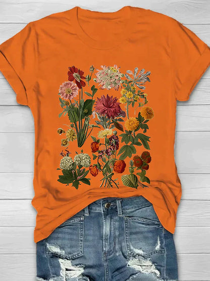 Liv - Frauen T-Shirt mit Retro-Blumenmuster