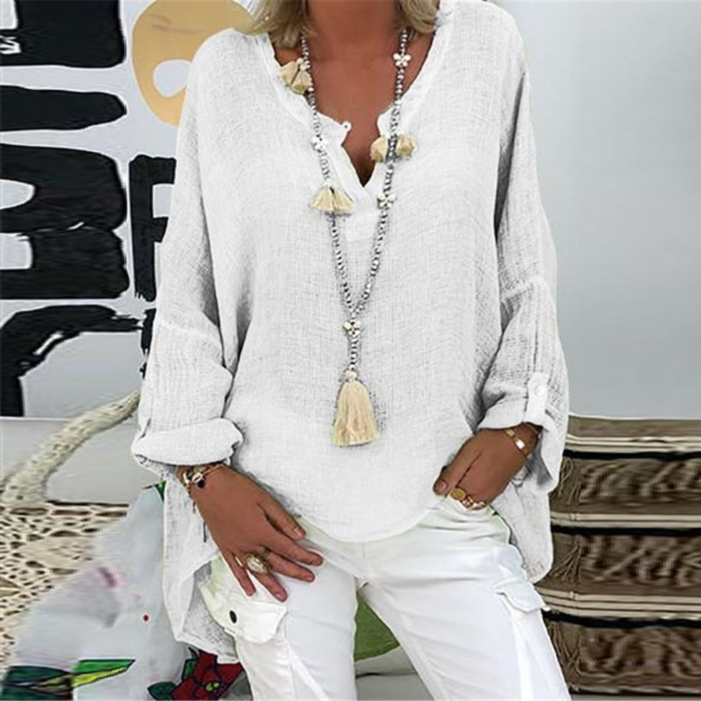 Mia – Stylische Leinenbluse