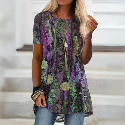 Emma - Elegantes Mehrfarbiges Blumenshirt