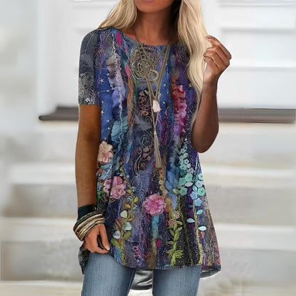 Emma - Elegantes Mehrfarbiges Blumenshirt