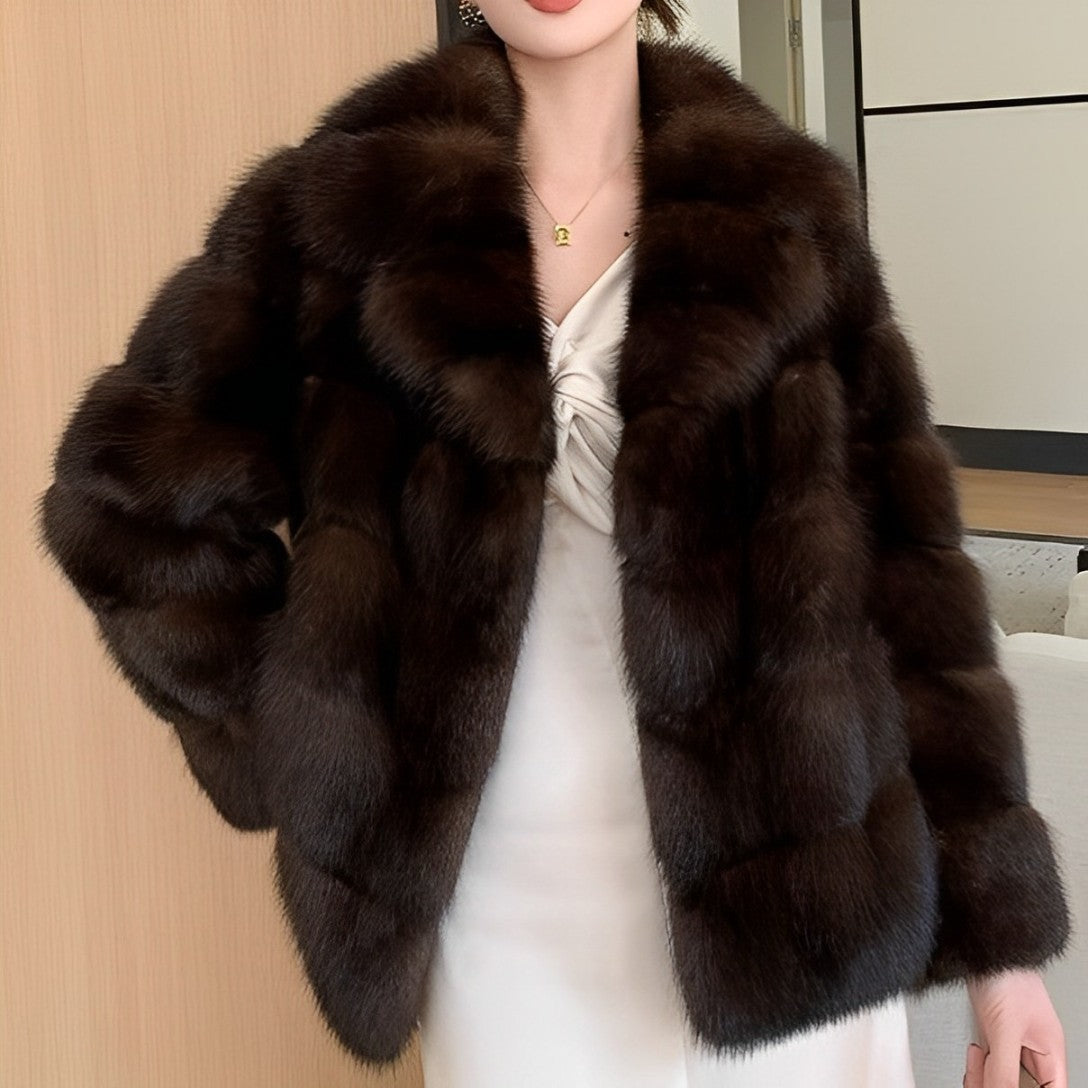 Georgia - Dicker warmer Pelzmantel für Damen