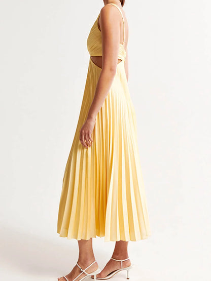 Arya - Elegantes gefaltetes Midikleid für Frauen