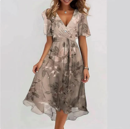 Annegret - Frauen V-Ausschnitt Kleid