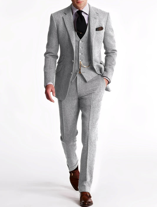 Desmond - Formeller dreiteiliger Tweed-Smoking für Herren