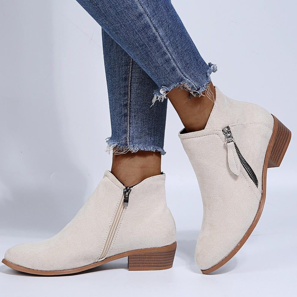 Elizabeth - Stilvolle Lederstiefel aus Wildleder für Damen