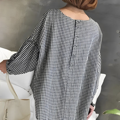 Tahlia - Lässiges Karohemd mit asymmetrischem Design für Damen