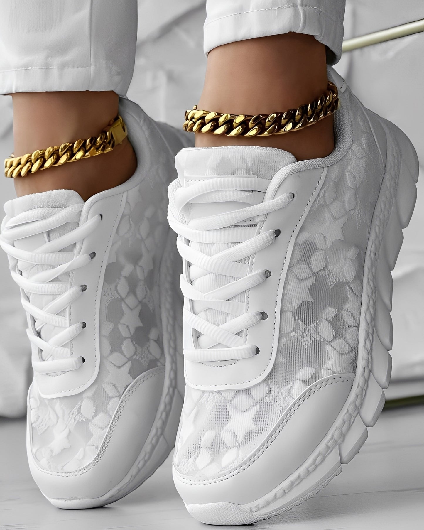 Elisabeth - Lässige, atmungsaktive Sneakers mit Blumenmuster für Damen