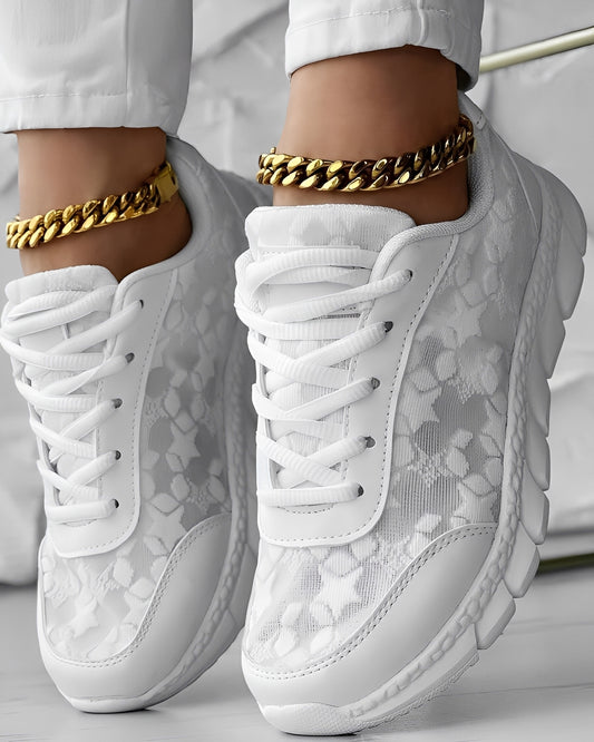 Elisabeth - Lässige, atmungsaktive Sneakers mit Blumenmuster für Damen