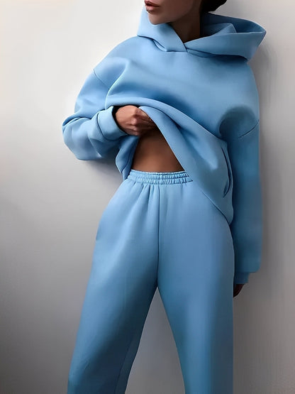 Adelia – Unifarbenes Hoodie-Set
