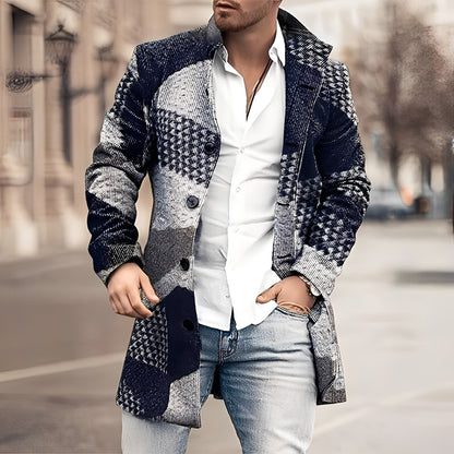 Luke - Stilvoller langer Tweedmantel für Herren